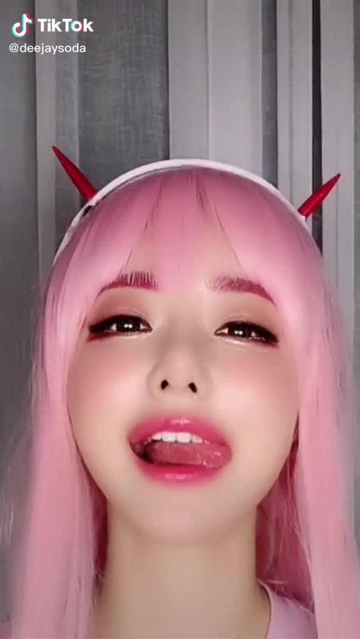 핑크가발에 핑크메이크업+핑크티셔츠 어때?💖💕 #제로투 #zerotwo #foryou #djsoda