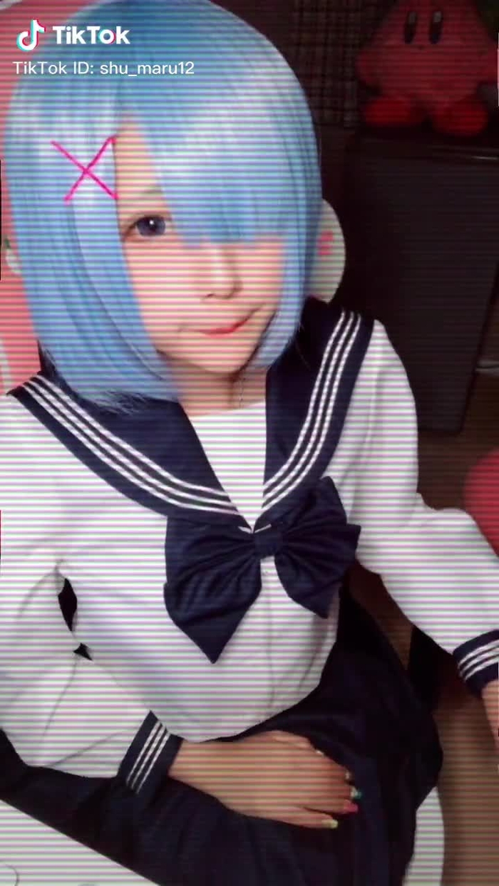 レムウィッグ装着🍭 #コスプレ #レム #反転 #宅コス #イチナナ #配信 #おすすめ #おすすめのりたい #スローモーション