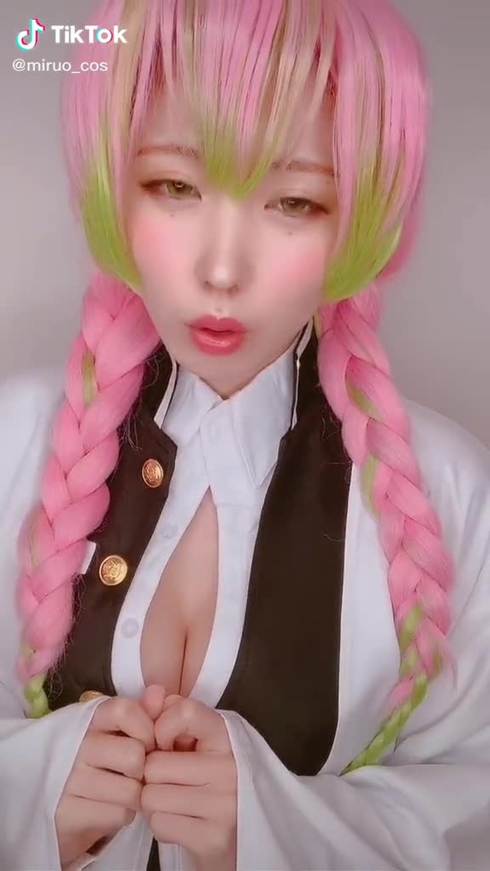 #甘露寺蜜璃 で #マイムマイム 最後まで見てくださいっ #おうちでコスプレ