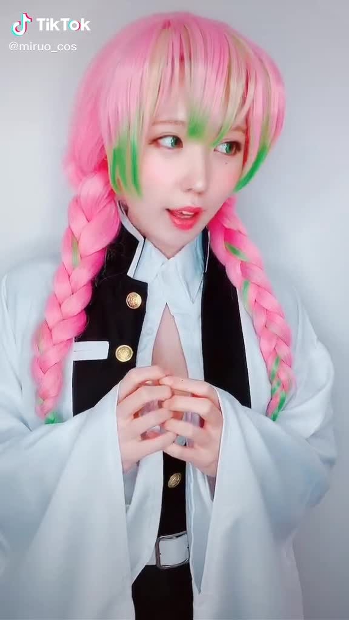 柱チャレンジしてみた🌸 #おうちでコスプレ #鬼滅の刃 #甘露寺蜜璃