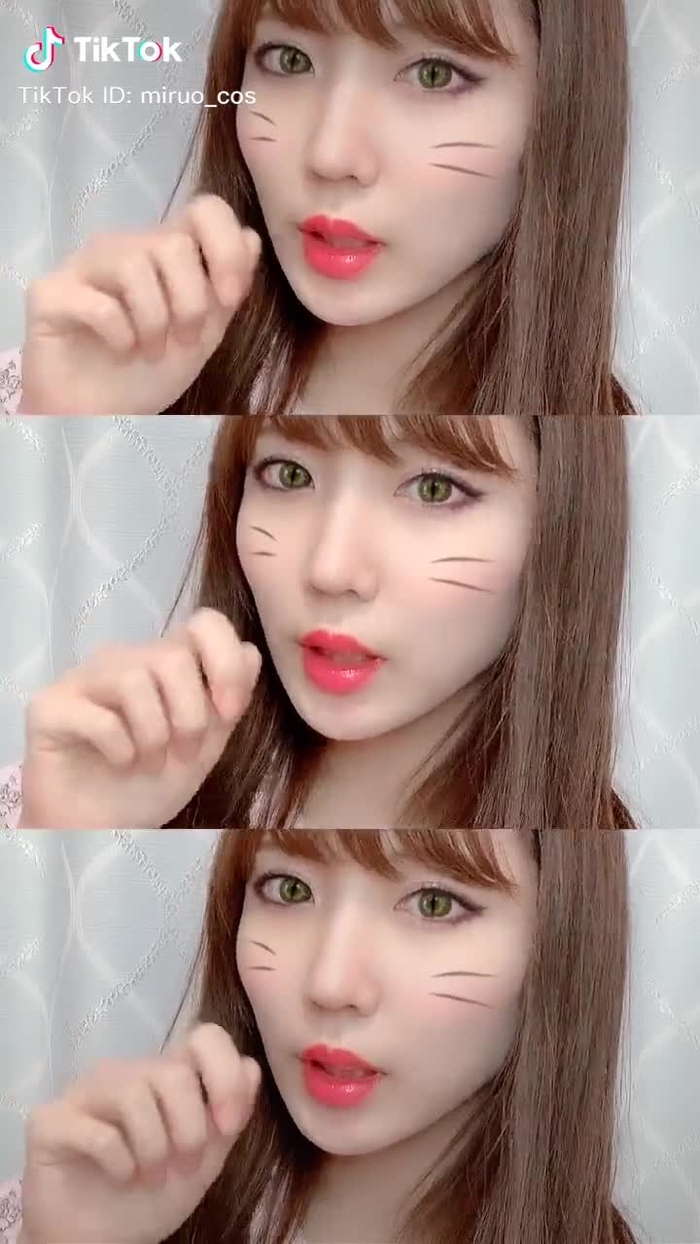 昔から猫目メイクが似合わないのでこれは貴重です #キャッツアイ #tiktokハロウィン #ハロウィンメイク #catseye #Halloween