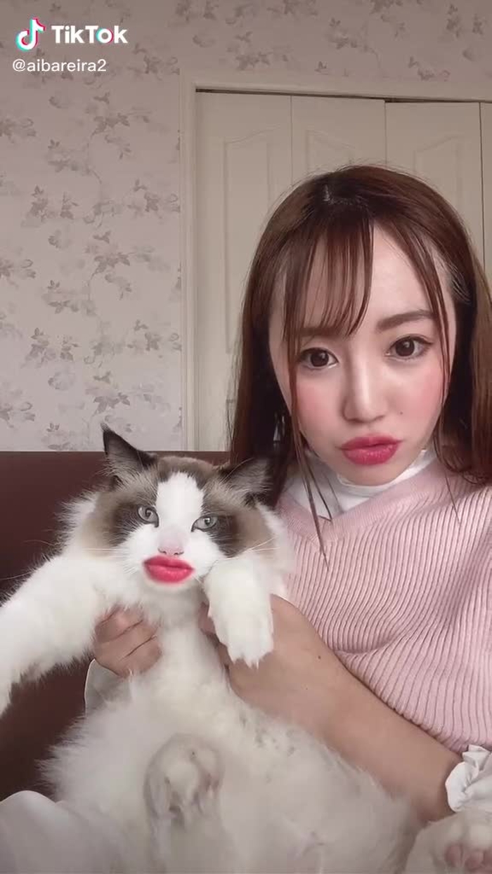 @aibareira サブ垢もよろしくね🐱💓 #シンクロマウス  このフィルター使うと自分の唇の厚さがわかるよ💋　#ゴールデンウィーク　#唇　#ペット　#お家で過ごし隊  # #ペット