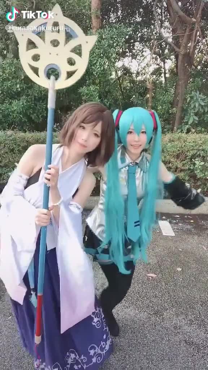 懐かしいやつ💕ミク→@snow_white__y #ユウナ #初音ミク #ffx2 #cosplay #コスプレ #コスプレイヤー
