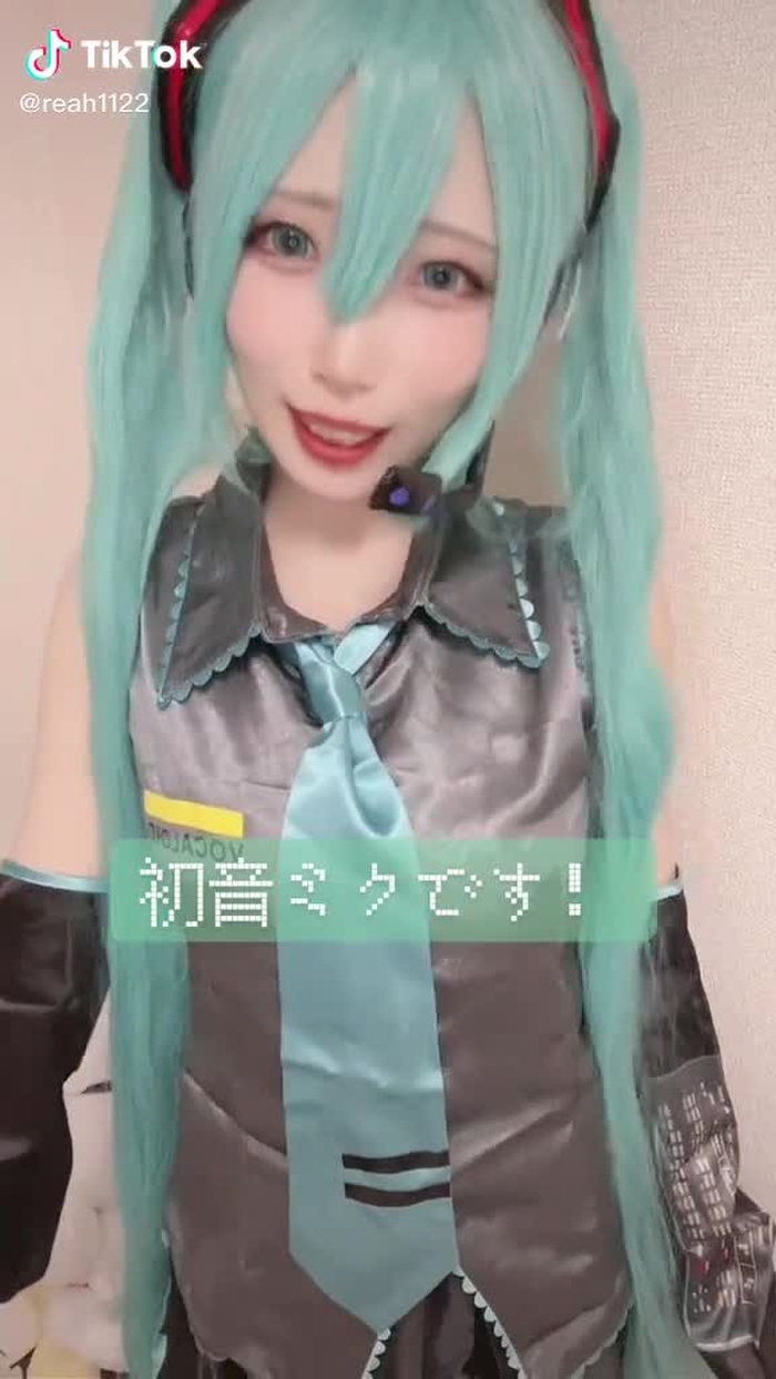 初音ミクです！#ホワイトフィルター #コスプレ #初音ミク #口パク