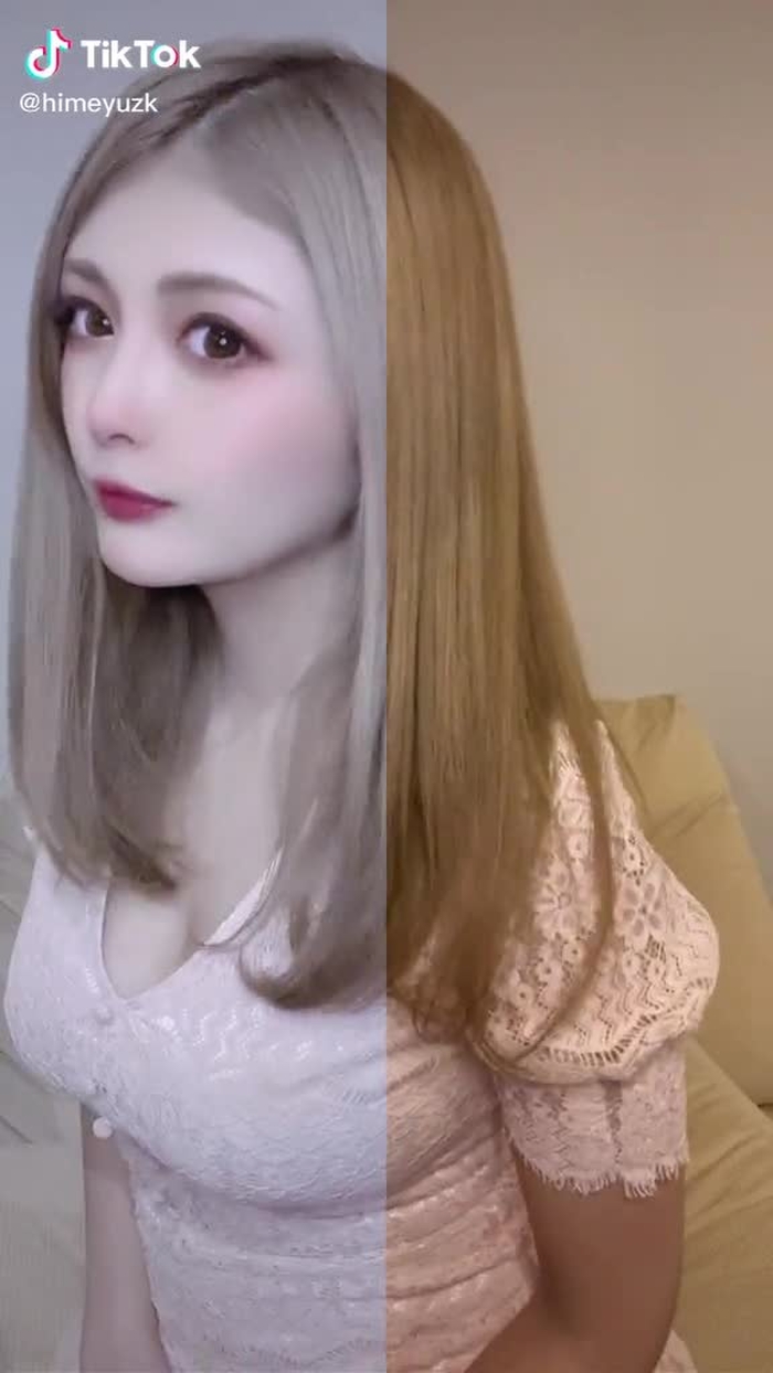 加工ありとなしどっちが好き？#顔半分だけ加工