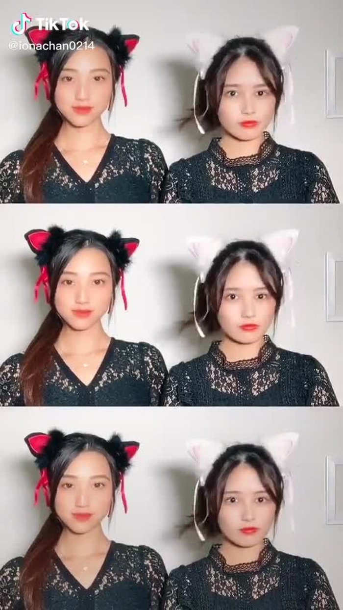 ポニーテールと猫耳💕#マルチスクリーン #tiktok3周年 #タイムワイプ