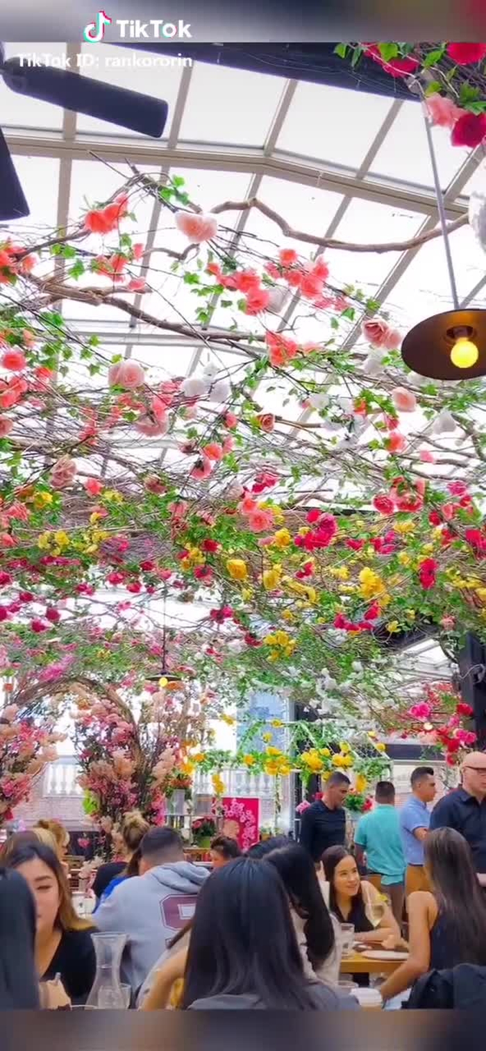 NYのお花が素敵すぎるルーフトップレストラン😍💕#NYC#tiktokで世界を旅しよう #relux思い出#カフェ巡り #ニューヨークカフェ#旅#タビジョ#アメリカ