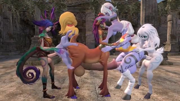 Futa anthro gangbang