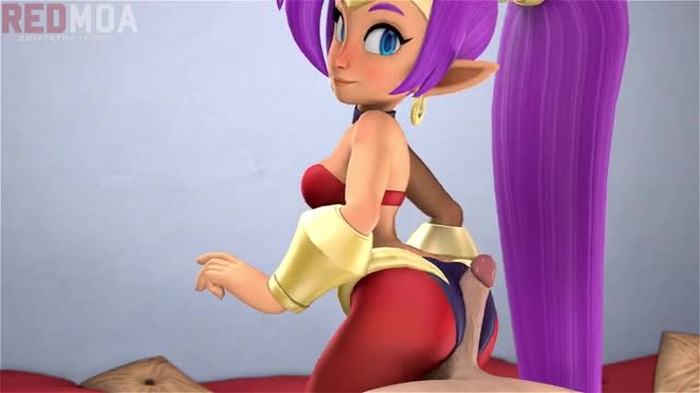 Shantae makes him cum from her ass cheeks