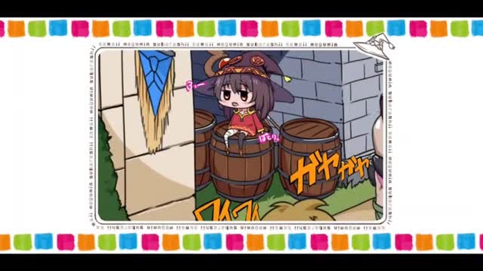 Megumin's ass gets slammed into a barrel full of dirty tentacles!