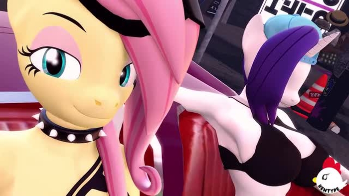 Rarity and Fluttershy Car Twerking
