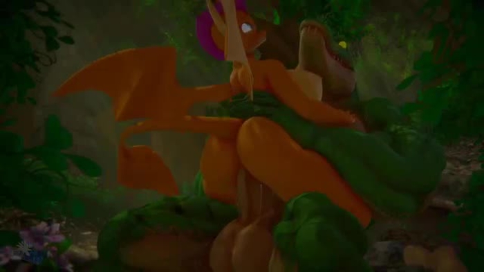 Smolder riding Renekton's big cock [hooves-art]