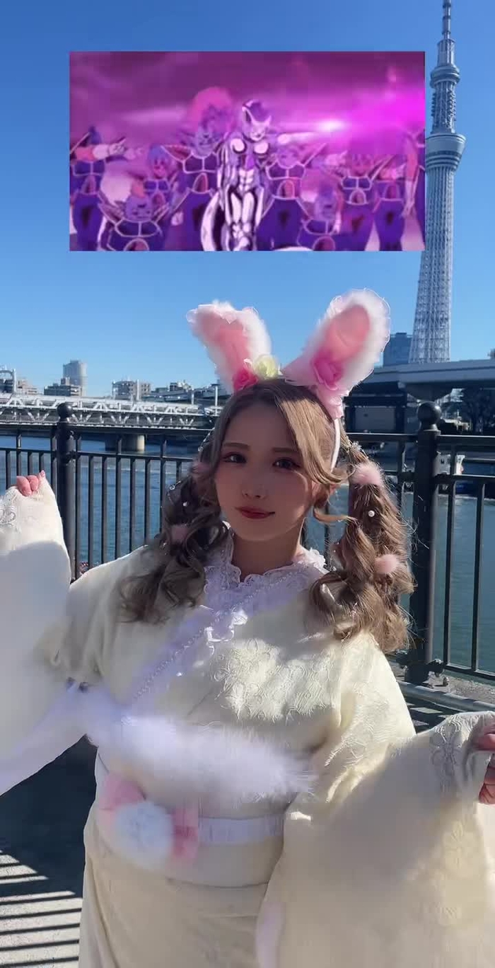 映像ずれてて草#コスプレイヤー #浅草 #ギャル #レース着物 #cosplay #うさぎ