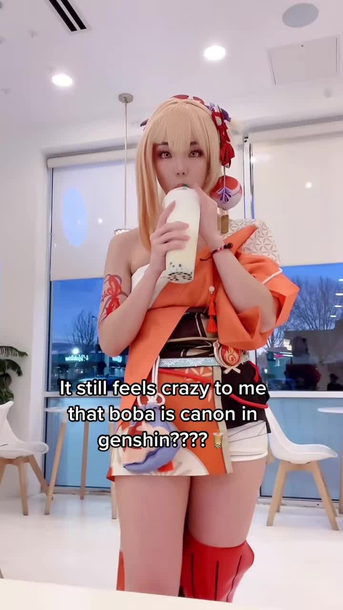 At Ayato’s boba shop 🧋#genshinimpact #genshin #genshinmeme #genshinim...