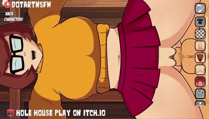 (Hole House Game) Velma Bent Over From Below View