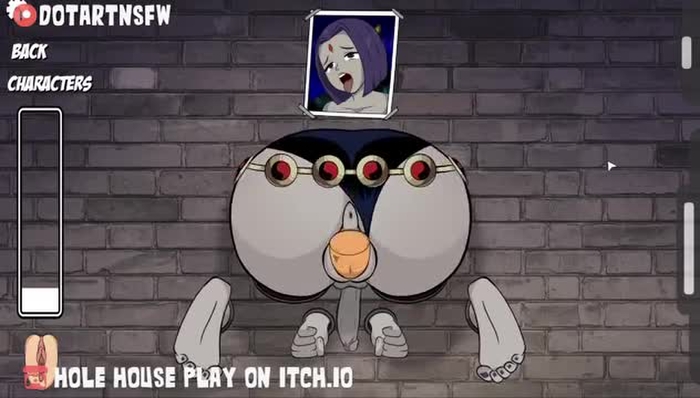 (Hole House Game) Raven Stuck In Wall Futa