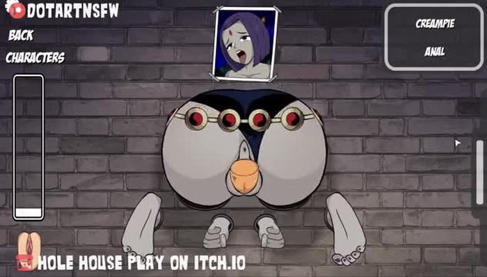 (Hole House Game) Raven Ass Stuck In Wall