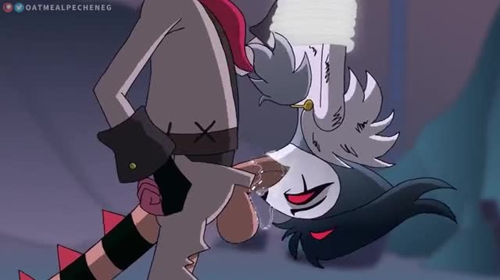 Striker showcasing his "Knife" to Stolas (OatmealPechneg)