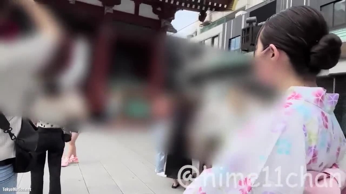 スマホ個人撮影 浴衣が似合う色白美少女と浅草デート→旅館でハメ撮り中出し！