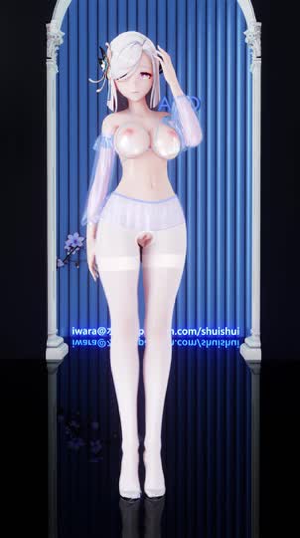 MMD//竖屏涩涩开档白丝情趣服申鹤大兔兔/////布料EEVEE ////第二百三十三期