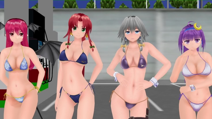 紅魔水着ガソリンスタンド