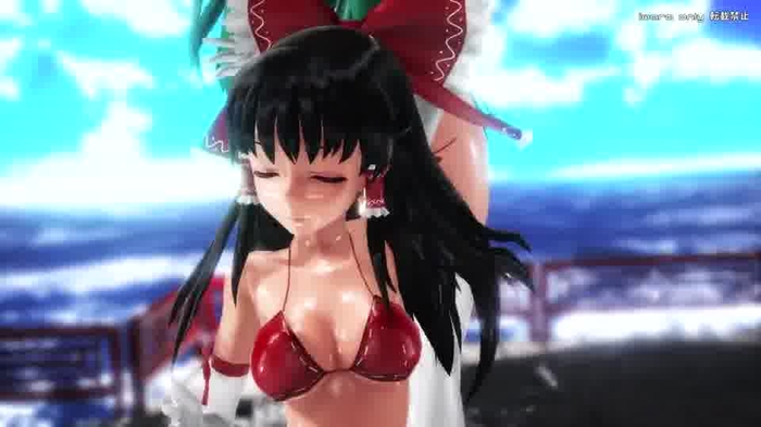 【MMD R-18】ビキニな霊夢＆早苗ペアで「Dive to Blue」