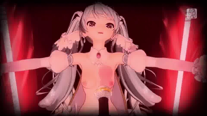 Project Diva MegaMix - Unhappy Refrain ( Miku, Luka and Meiko nude ) 剥ぎコラ