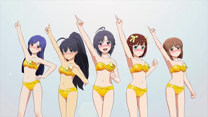 スケスケ祭!! JK組の透けカガヤキミズギ Transparent Costume Festival!! High school idols in transparent swimsuits