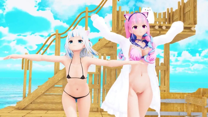 【MMD】Dive to Blue - あくあ x ぐら 【紳士向け】