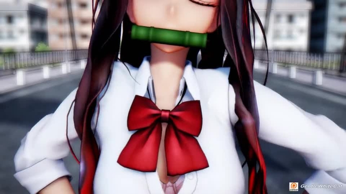 【MMD-R18】吹っ切れた - JK學生禰豆子 - Nezuko(School Uniform)