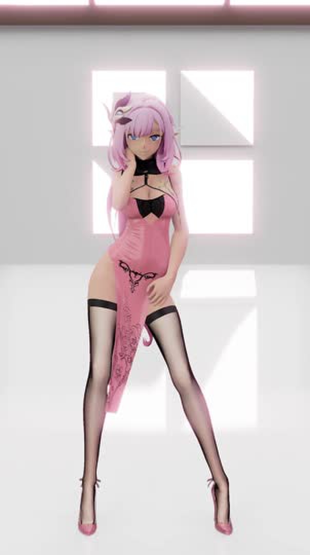 【MMD-R18】黑丝旗袍爱莉希雅 57